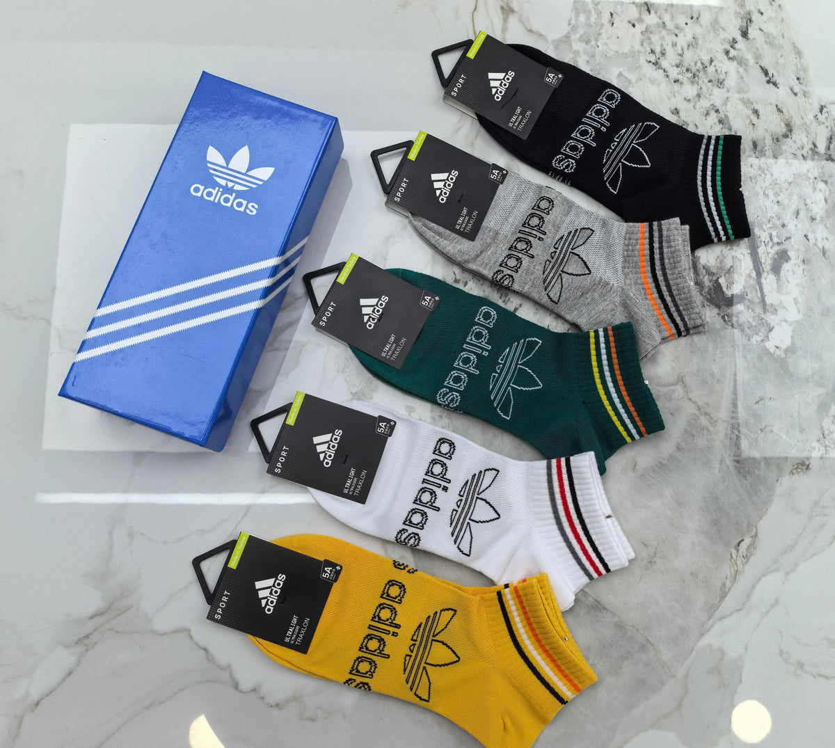 Adidas Cotton No-Show Socks - 5-Pair Set