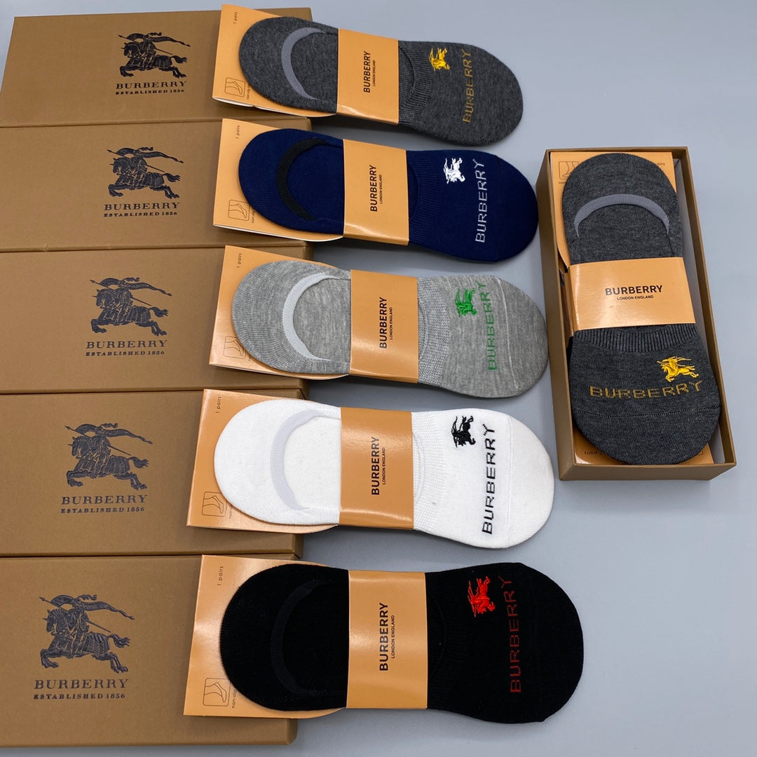 Burberry No-Show Socks - 5-Pair Set