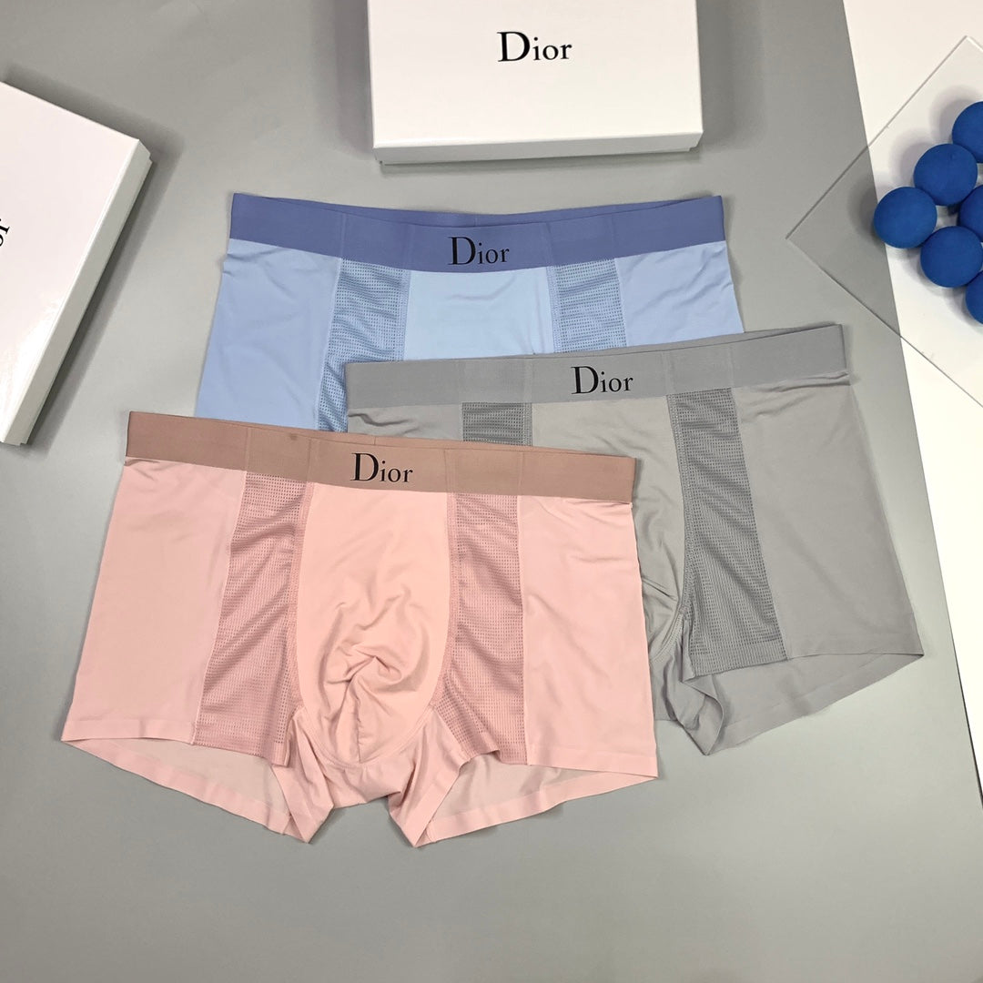 Dior Contrast Logo Waistbands Men's Boxer Briefs - 3-Piece Box