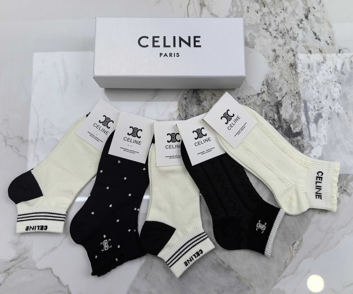 Celine No-Show Socks - 5-Pair Set