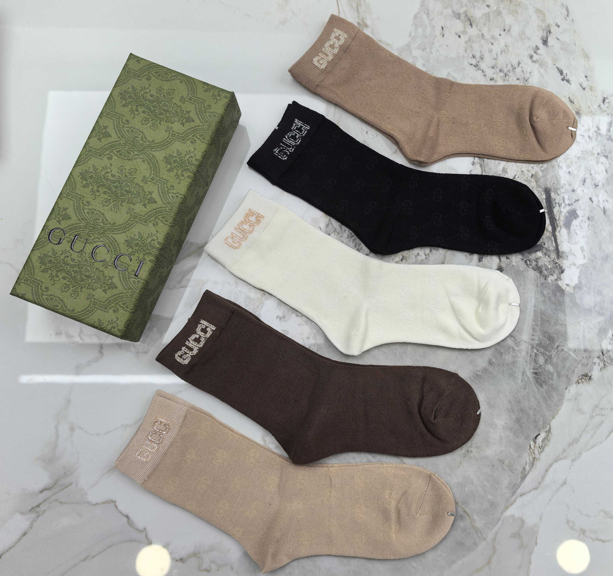 Gucci Modal Blend Crew Socks - 5-Pair Set