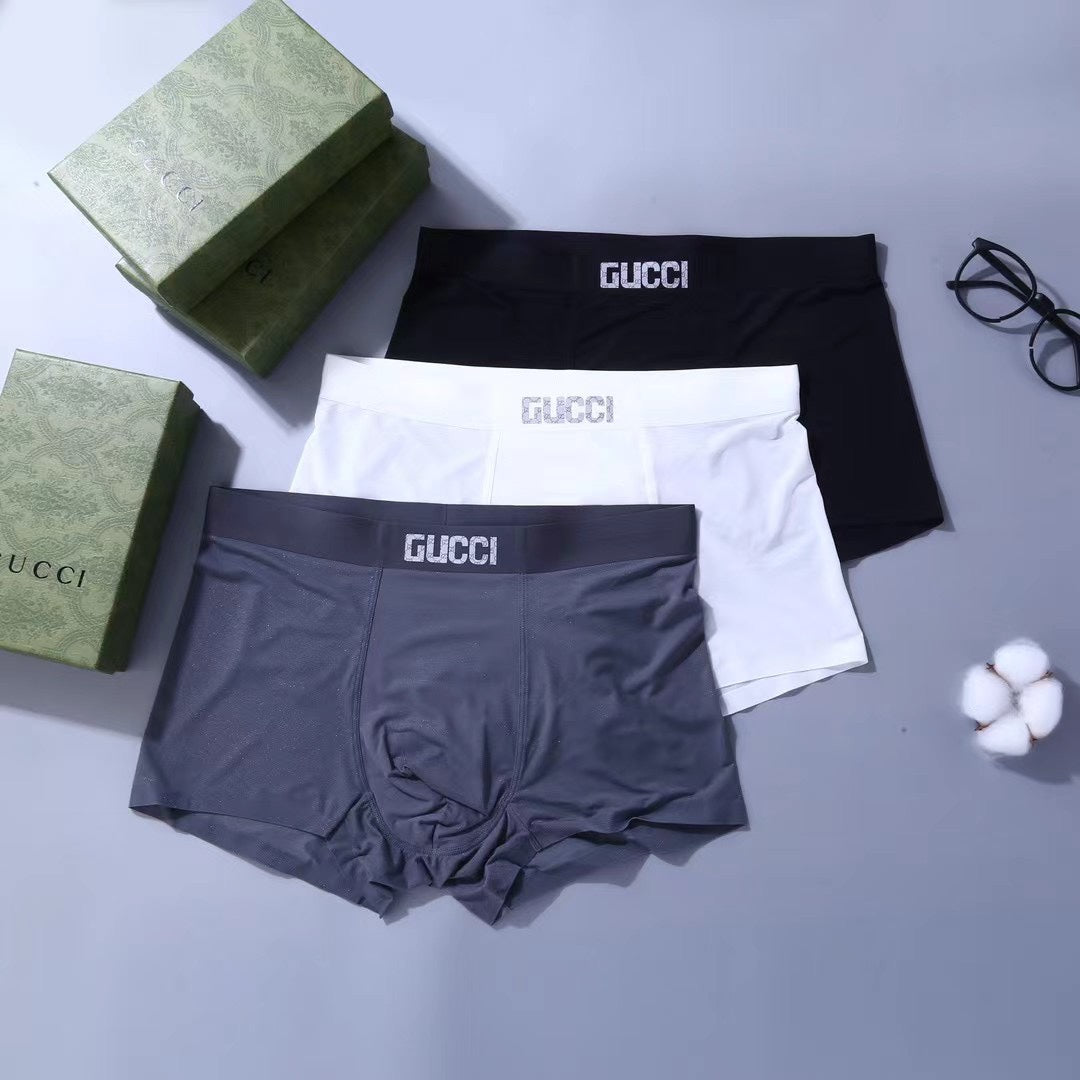 Gucci Clean Wordmark Waistbands Men's Boxer Briefs - 3-Piece Box