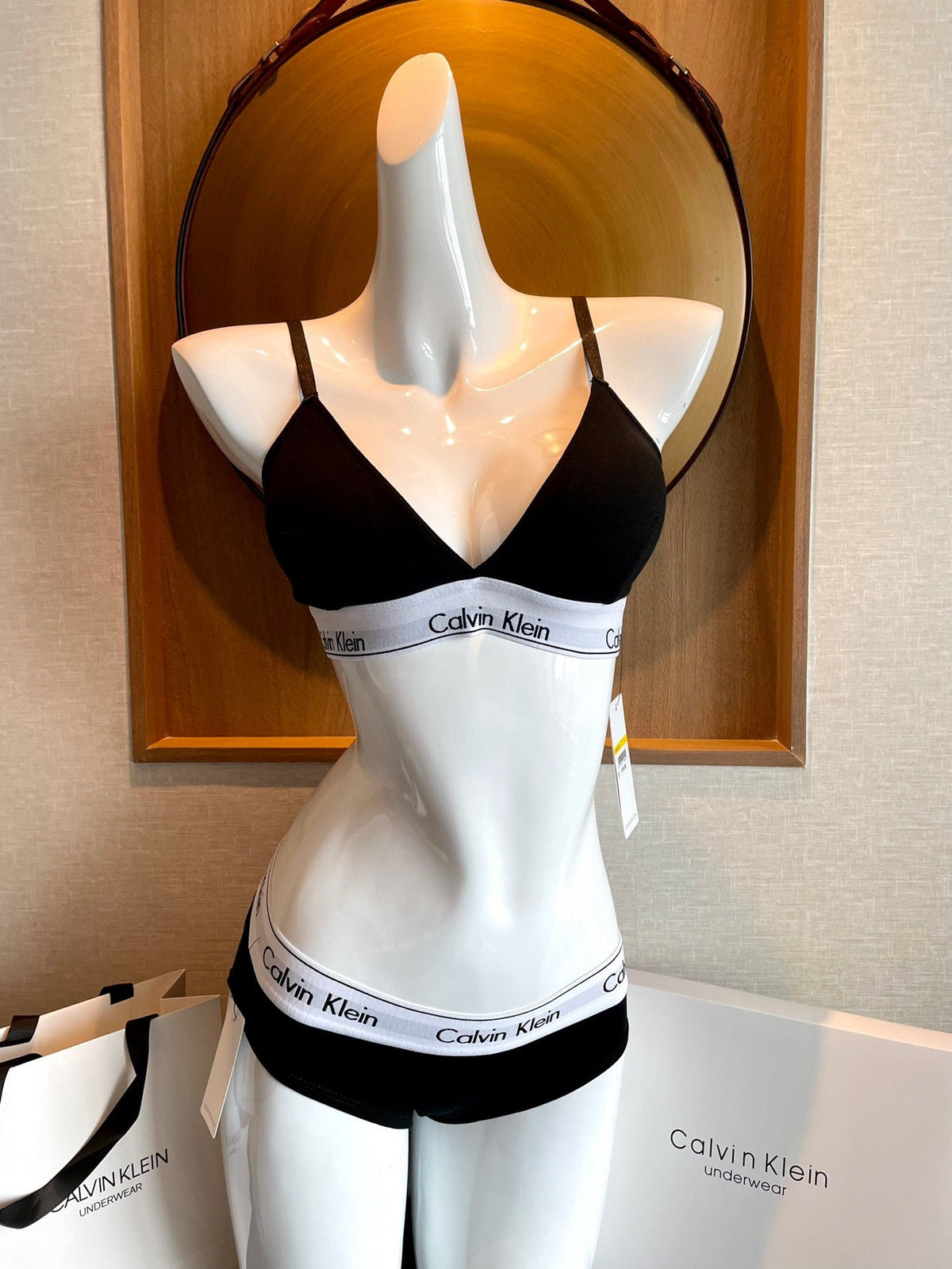 Calvin Klein Black Triangle Bra and Brief Set Women's Bra & Brief Set - 2-Piece Set
