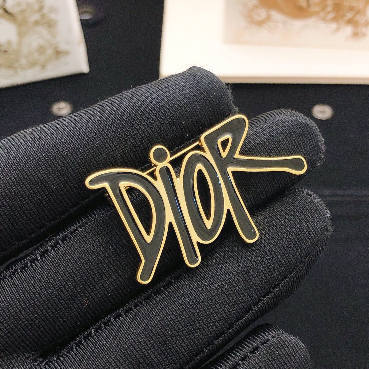 Martin Graham brooch in polished metal-tone – front view
