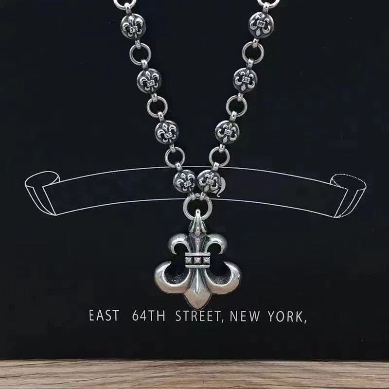 Martin Graham pendant necklace in polished metal-tone – front product view