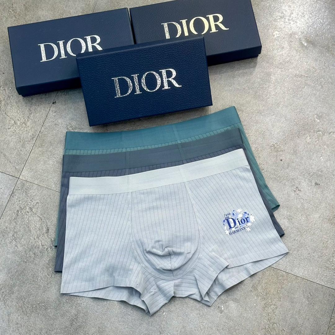 Dior Floral Logo Men's Trunk Underwear - 3-Piece Box