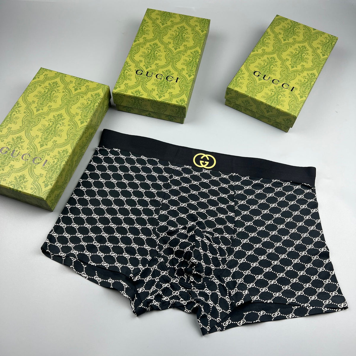 Gucci Repeating Monogram-Style Patterns Men's Boxer Briefs - 3-Piece Box