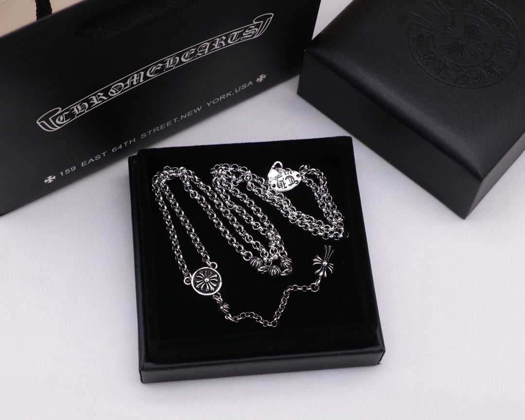 Martin Graham pendant necklace in polished metal-tone – front product view