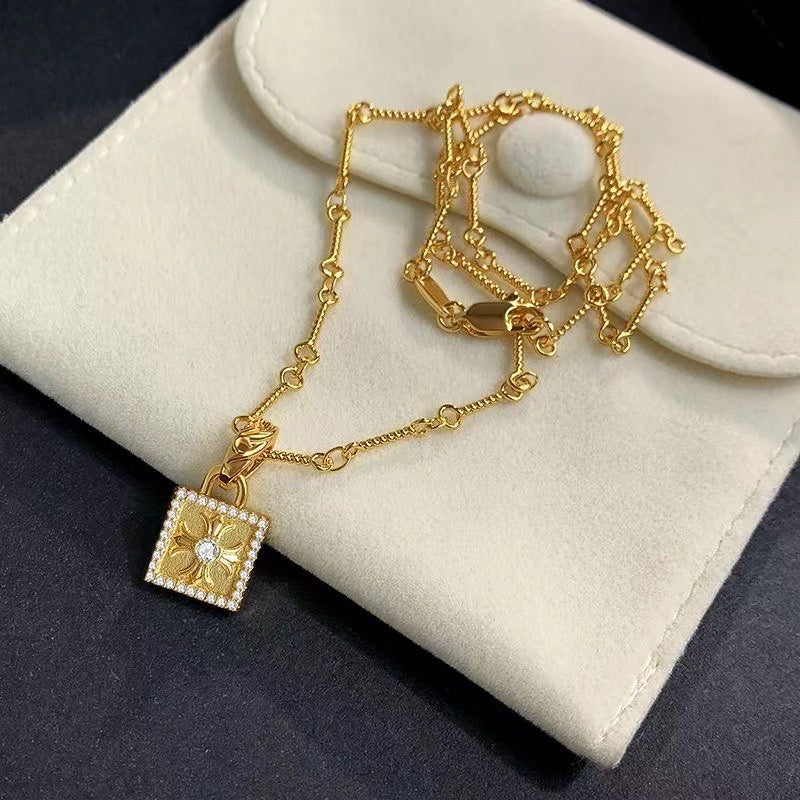 Martin Graham pendant necklace in polished metal-tone – front product view