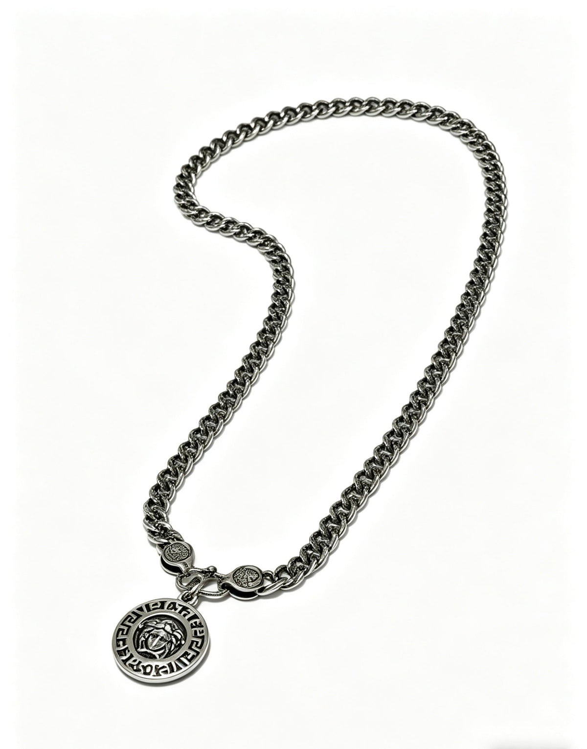 Martin Graham pendant necklace in polished metal-tone – front product view
