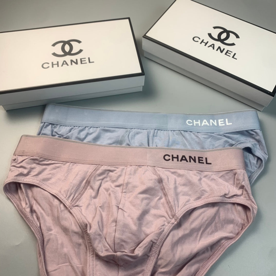 Chanel Odell Blue, Green & White Tonal Waistbands Men's Briefs - 3-Piece Box