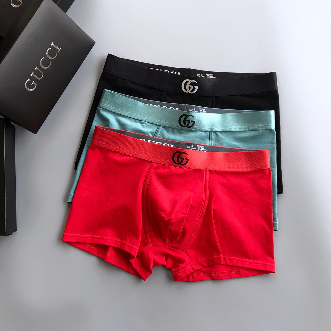 Gucci Gold-Tone Emblem Waistbands Men's Boxer Briefs - 3-Piece Box