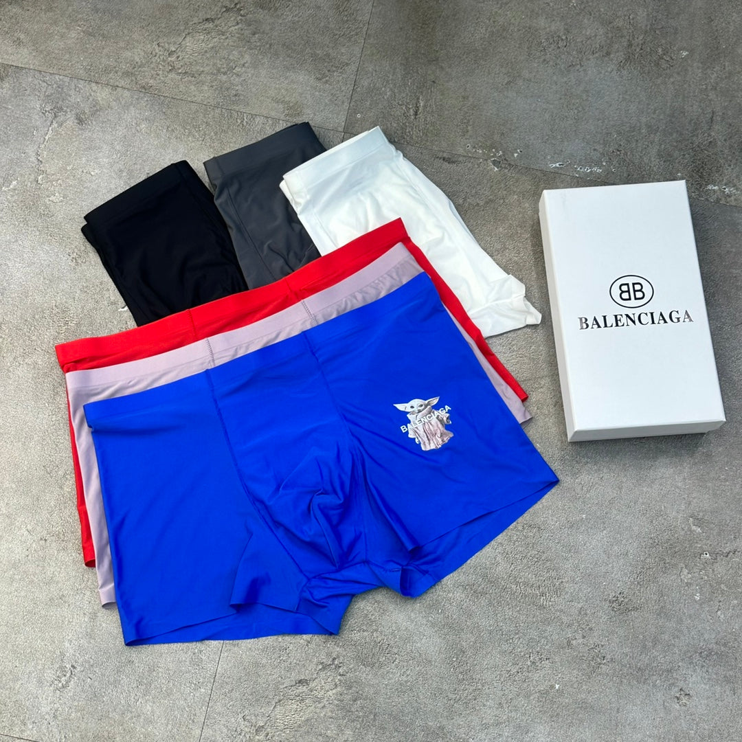Balenciaga Illustrated Front Graphics Men's Boxer Briefs - 3-Piece Box