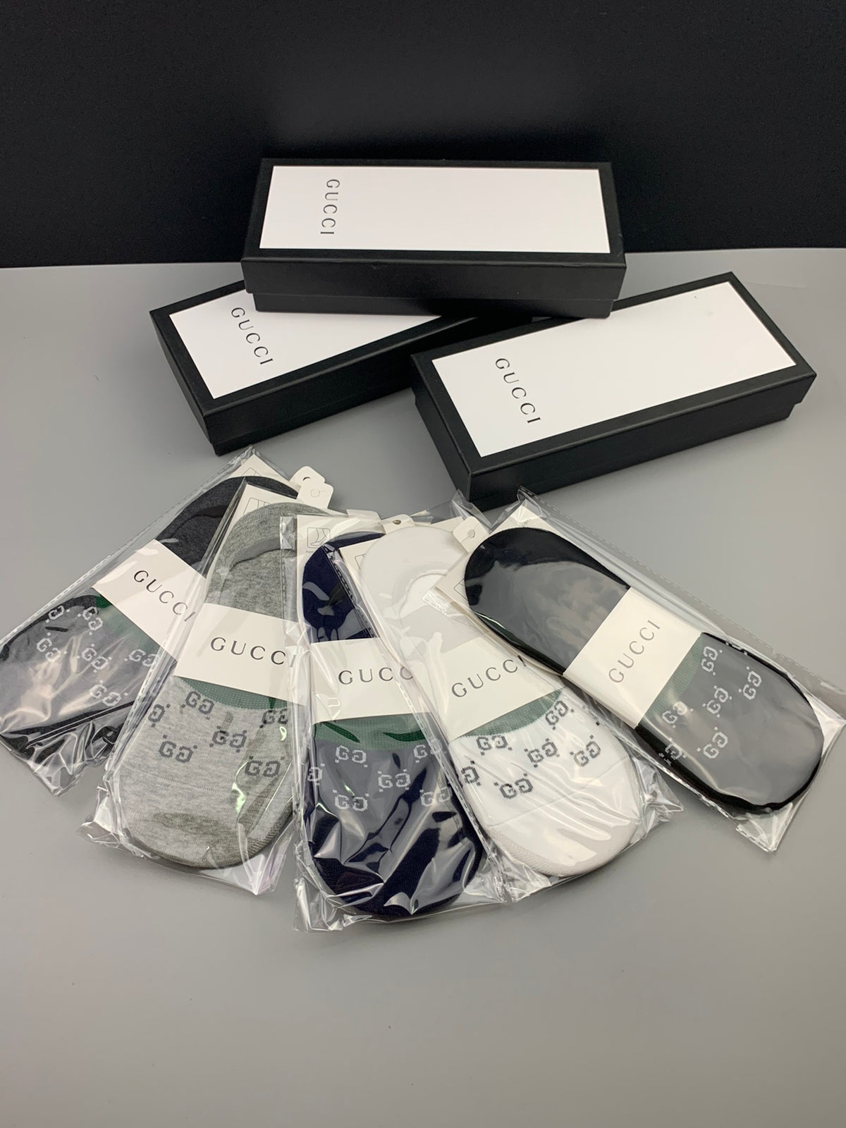 Gucci Green-And-Red Stripe No-Show Socks - 5-Pair Set
