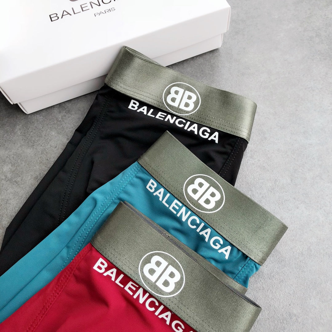 Balenciaga Ice-Silk Men's Boxer Briefs - 3-Piece Box - Sizes L-XXXL