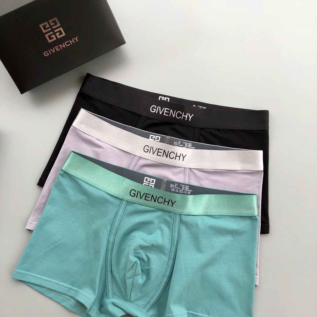 Givenchy Visible All-Over Pattern And Logo Details Men's Boxer Briefs - 3-Piece Box