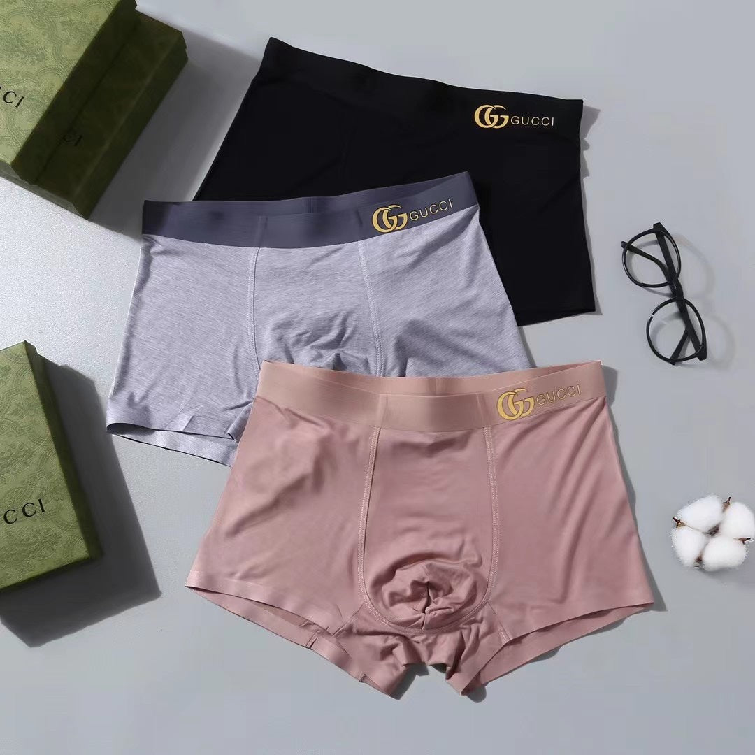 Gucci Gold-Tone Emblem Men's Boxer Briefs - 3-Piece Box