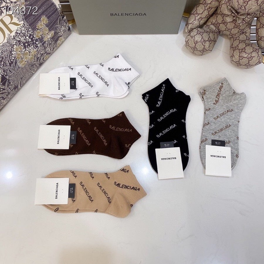 Balenciaga Classic Ankle Socks - 5-Pair Box