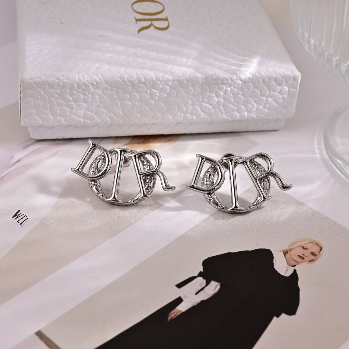 Martin Graham earrings in polished metal-tone – front view