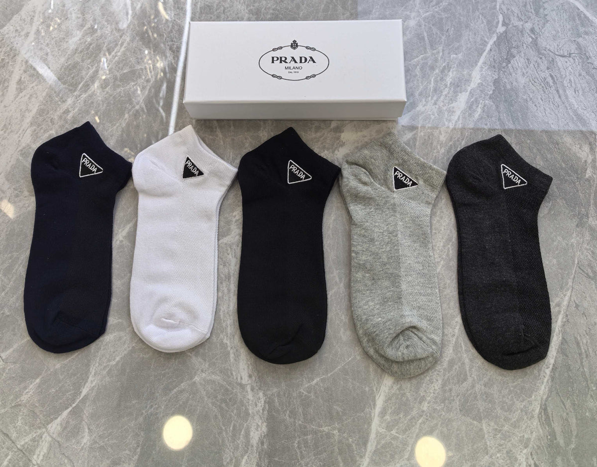 Prada Cotton Socks – 5-Pair Pack