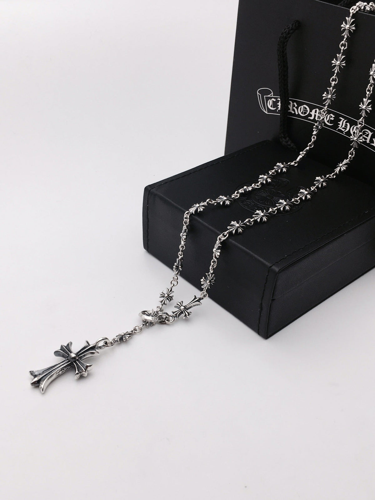 Martin Graham pendant necklace in polished metal-tone – front product view
