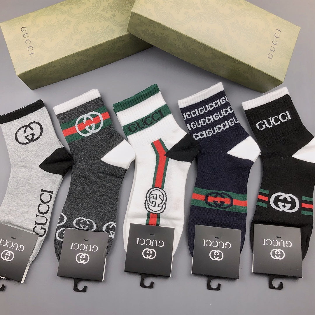 Gucci Classic Crew Socks - 5-Pair Box