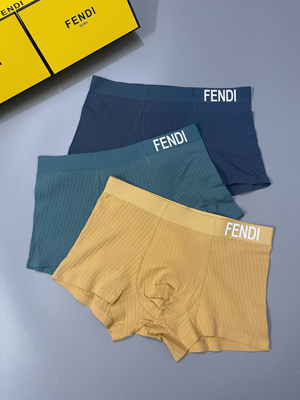 Fendi Raised Logo Men's Trunk Underwear - 3-Piece Box