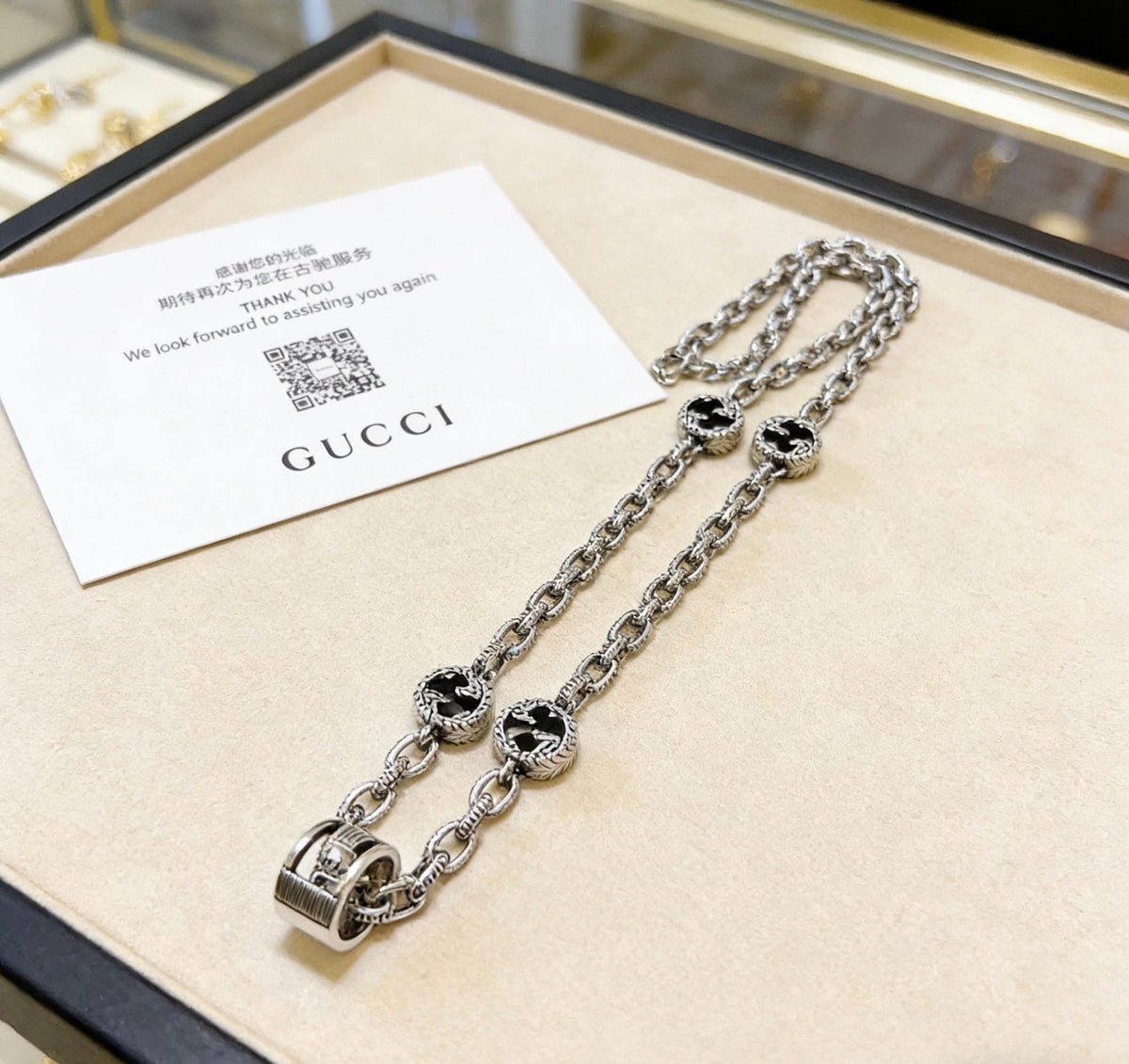 Martin Graham pendant necklace in polished metal-tone – front product view