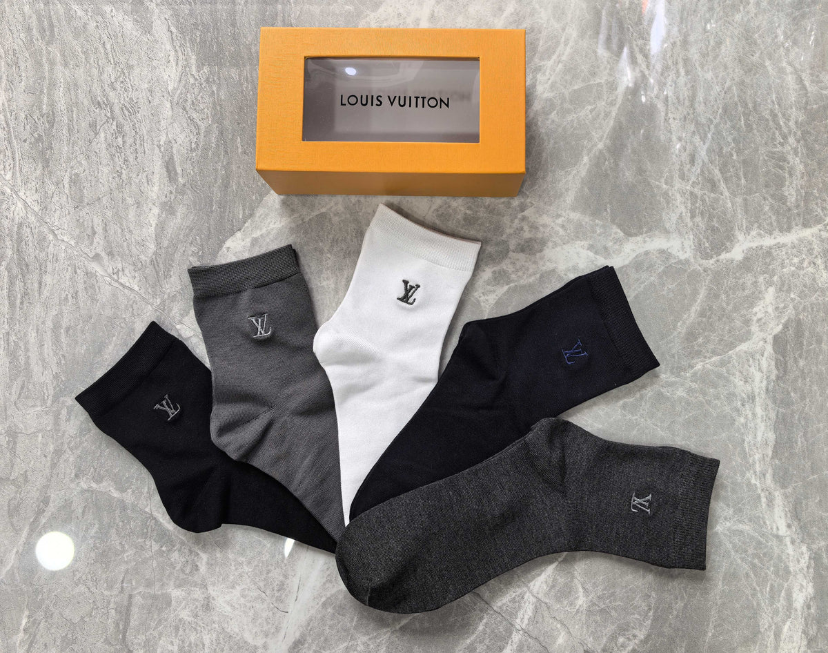 Louis Vuitton Small Initial Crew Socks - 5-Pair Set