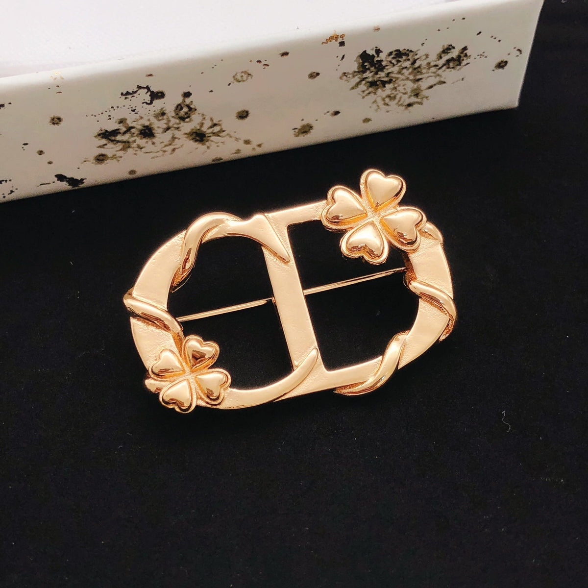 Martin Graham brooch in polished metal-tone – front view
