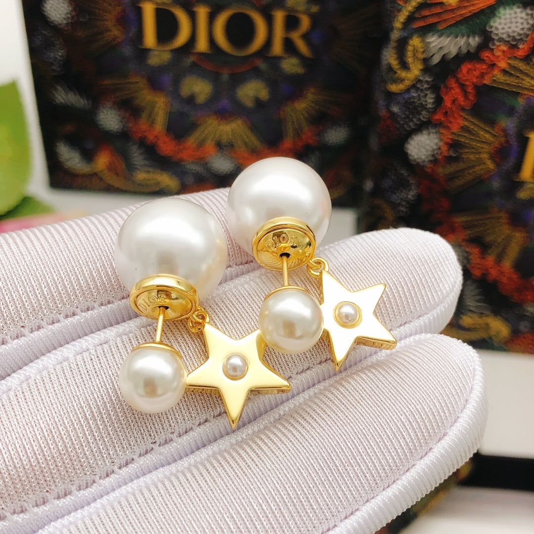 Martin Graham stud earrings in polished metal-tone – front view