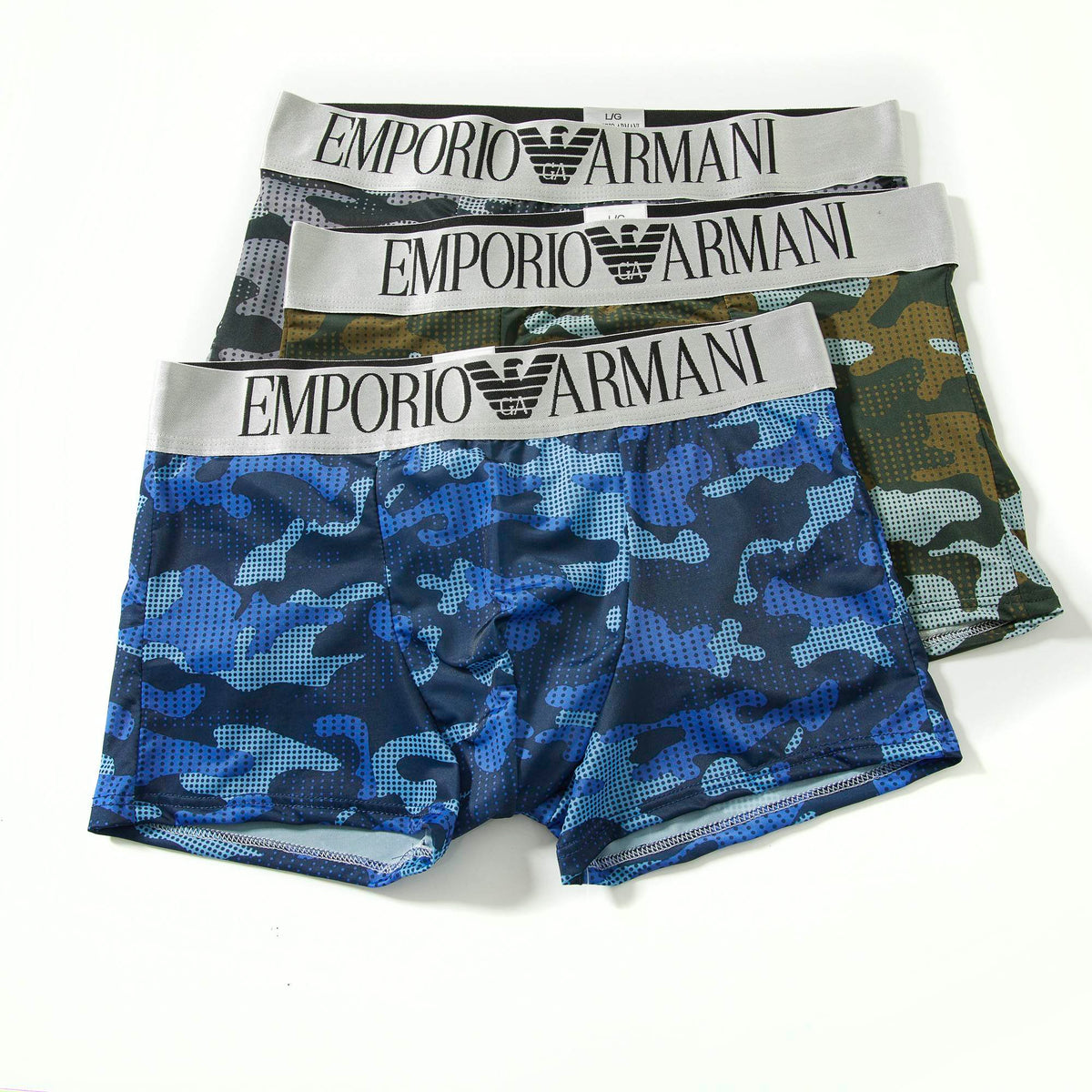 Armani Broad Logo Waistbands Men's Boxer Briefs - 3-Piece Box