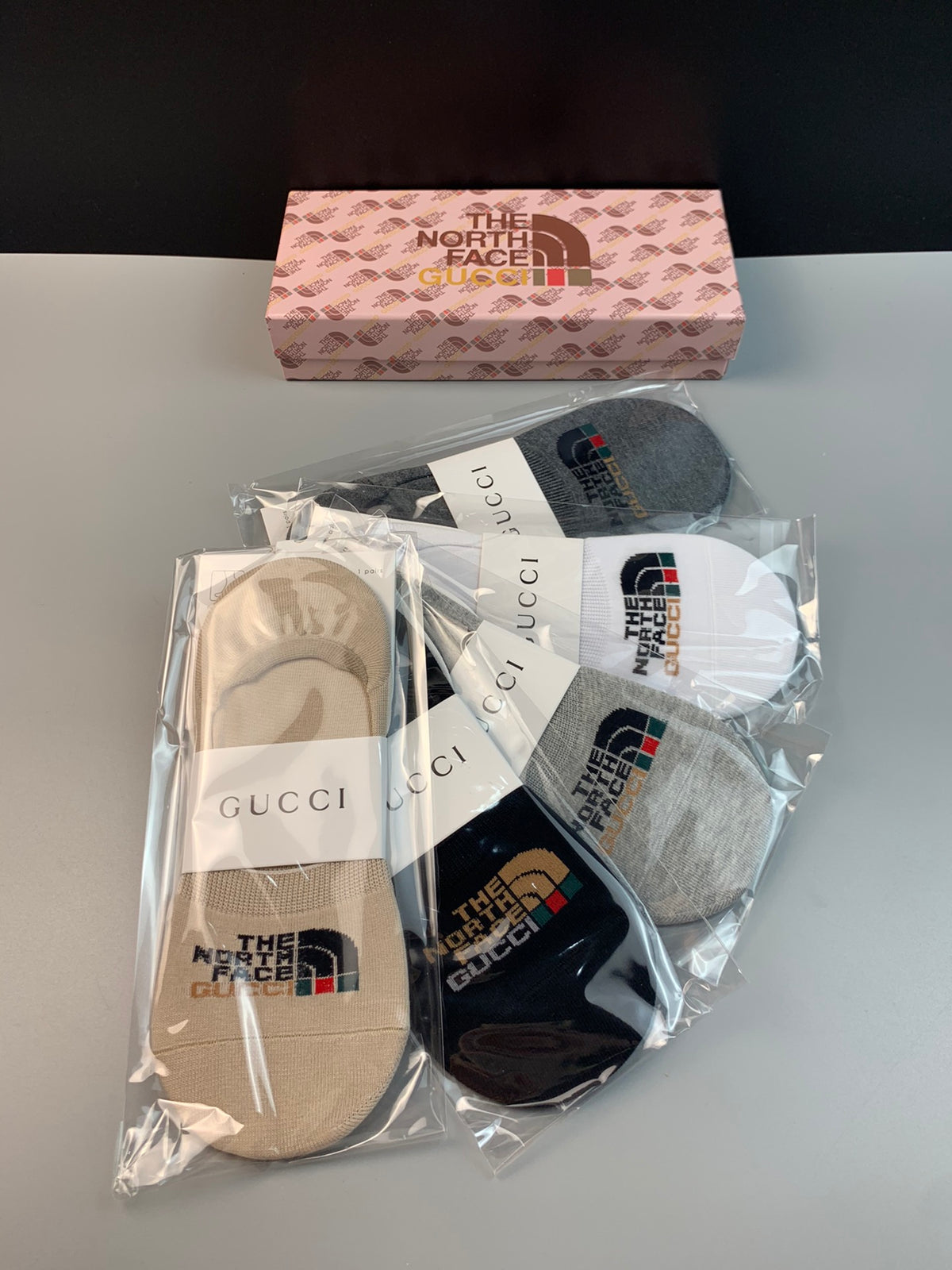 Gucci x The North Face Mixed Wordmarks No-Show Socks - 5-Pair Set