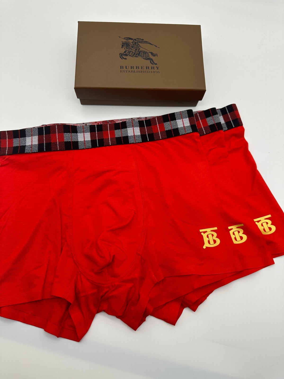 Burberry Red Men's Boxer Briefs - 3-Piece Box