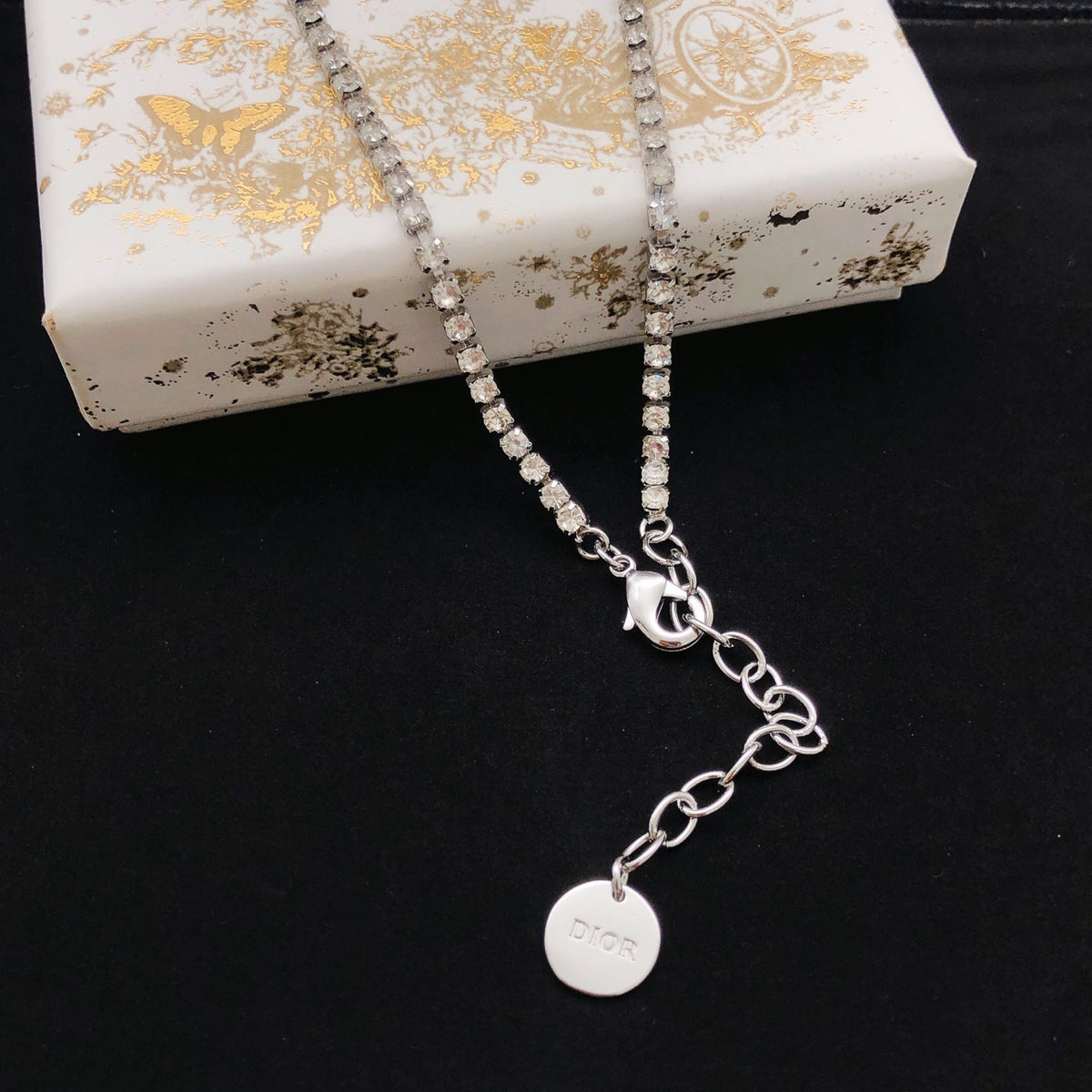 Martin Graham pendant necklace in polished metal-tone – front view