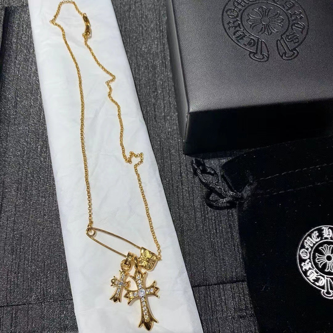 Martin Graham brooch in polished metal-tone – front product view