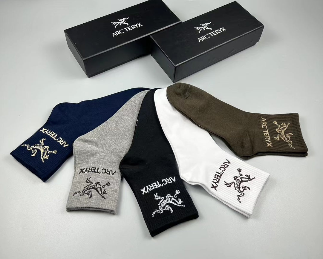 Arc'teryx Cotton Bird Graphics Crew Socks - 5-Pair Set