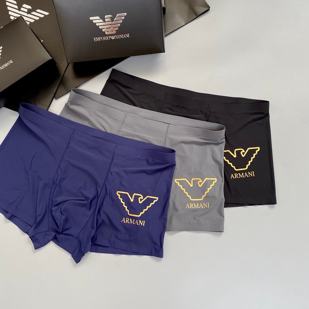 Emporio Armani Milk-Silk Men's Boxer Briefs - 3-Piece Box - Sizes L-XXXL