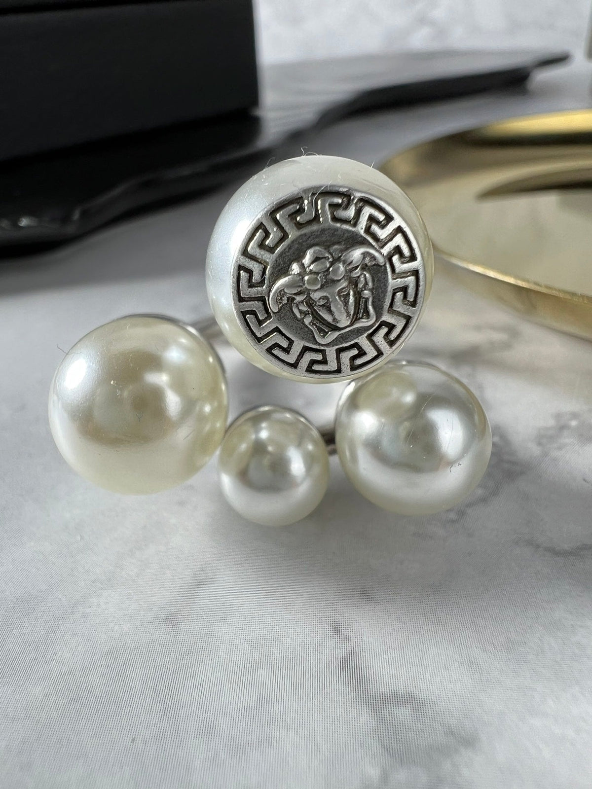 Martin Graham ring in polished metal-tone – front product view