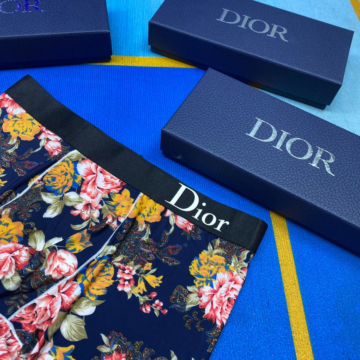 Dior Contrast Waistbands Men's Boxer Briefs - 3-Piece Box
