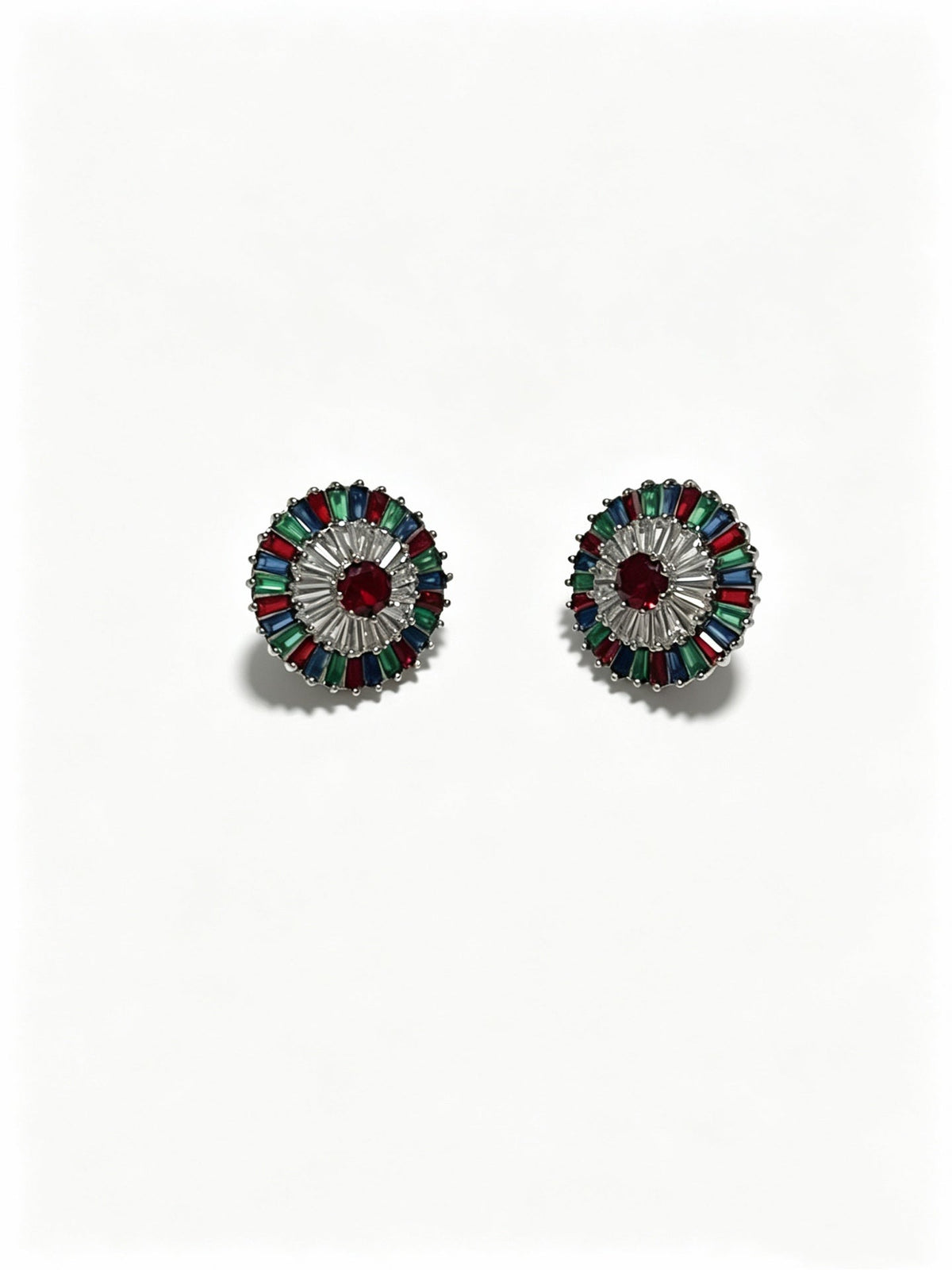 Martin Graham stud earrings in polished metal-tone – front product view
