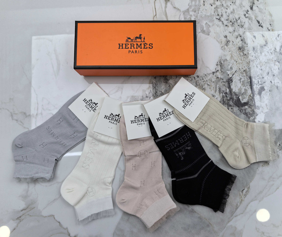 Hermes No-Show Socks - 5-Pair Set