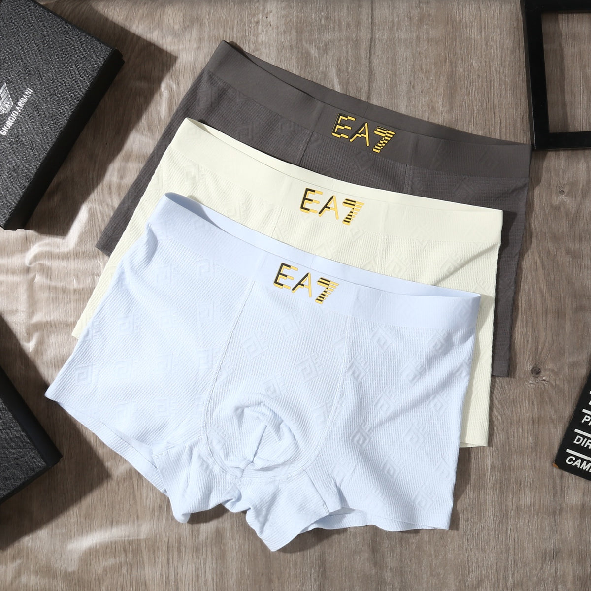 Armani EA7 Cotton-Stretch Men's Underwear - 3-Piece Box