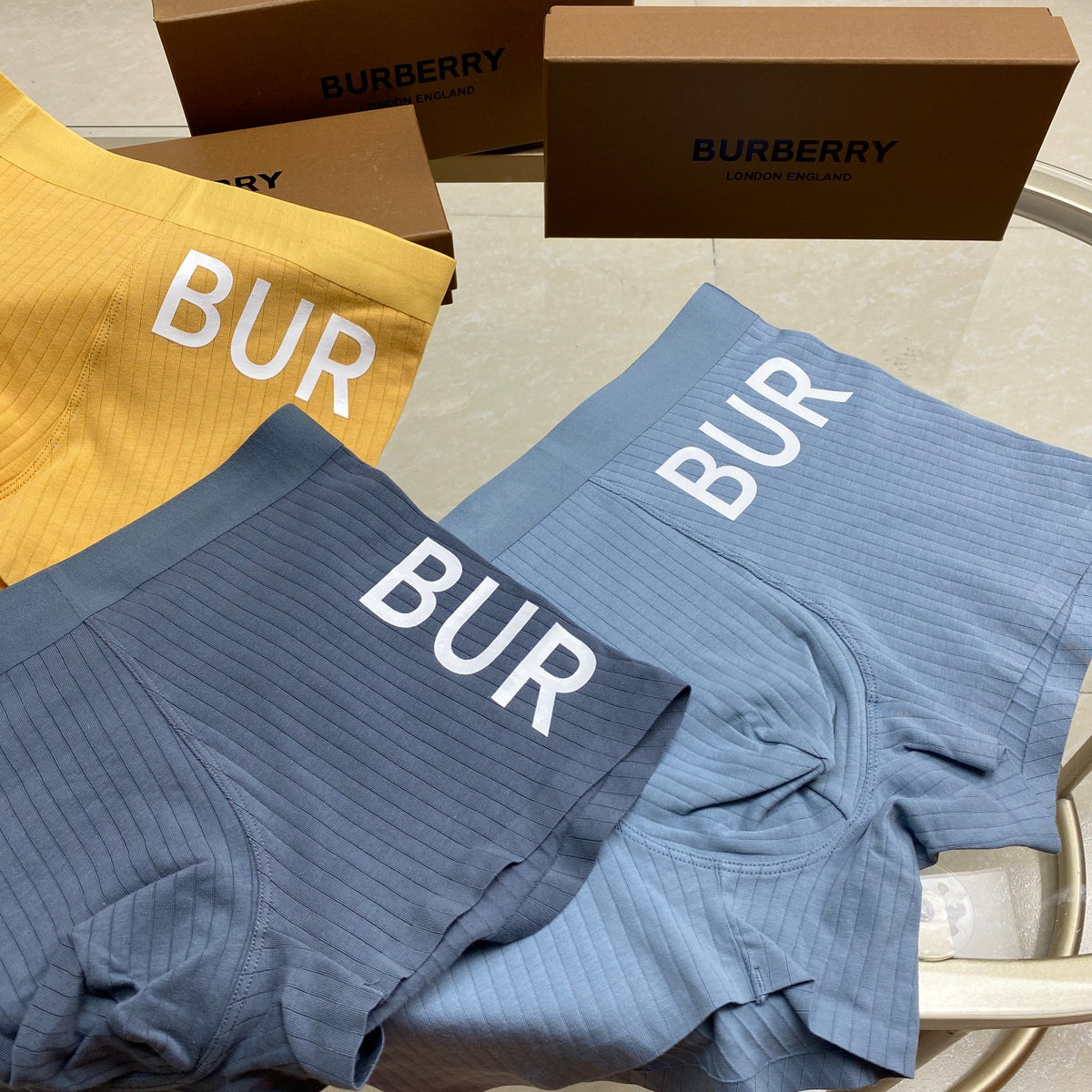 Burberry Ribbed Men's Trunk Underwear - 3-Piece Box