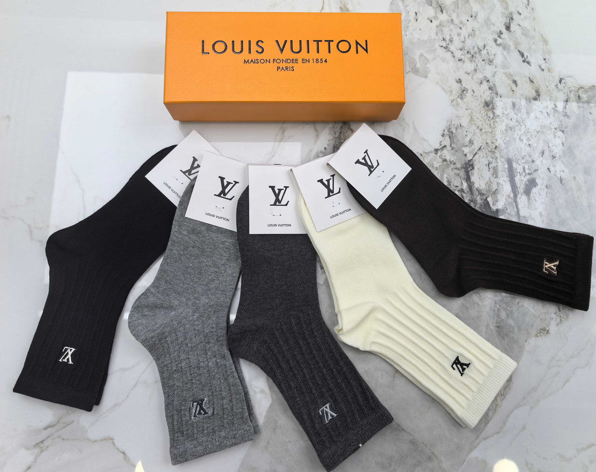Louis Vuitton Combed Cotton Crew Socks - 5-Pair Set