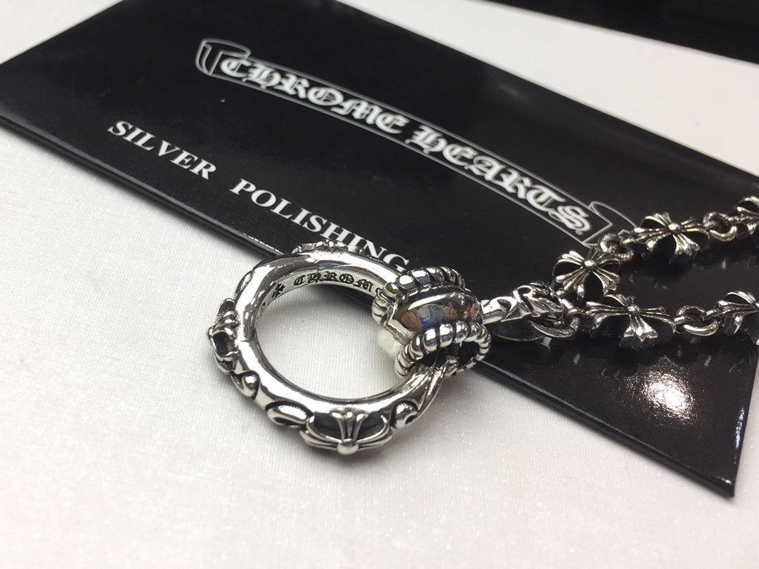 Martin Graham pendant necklace in polished metal-tone – front product view