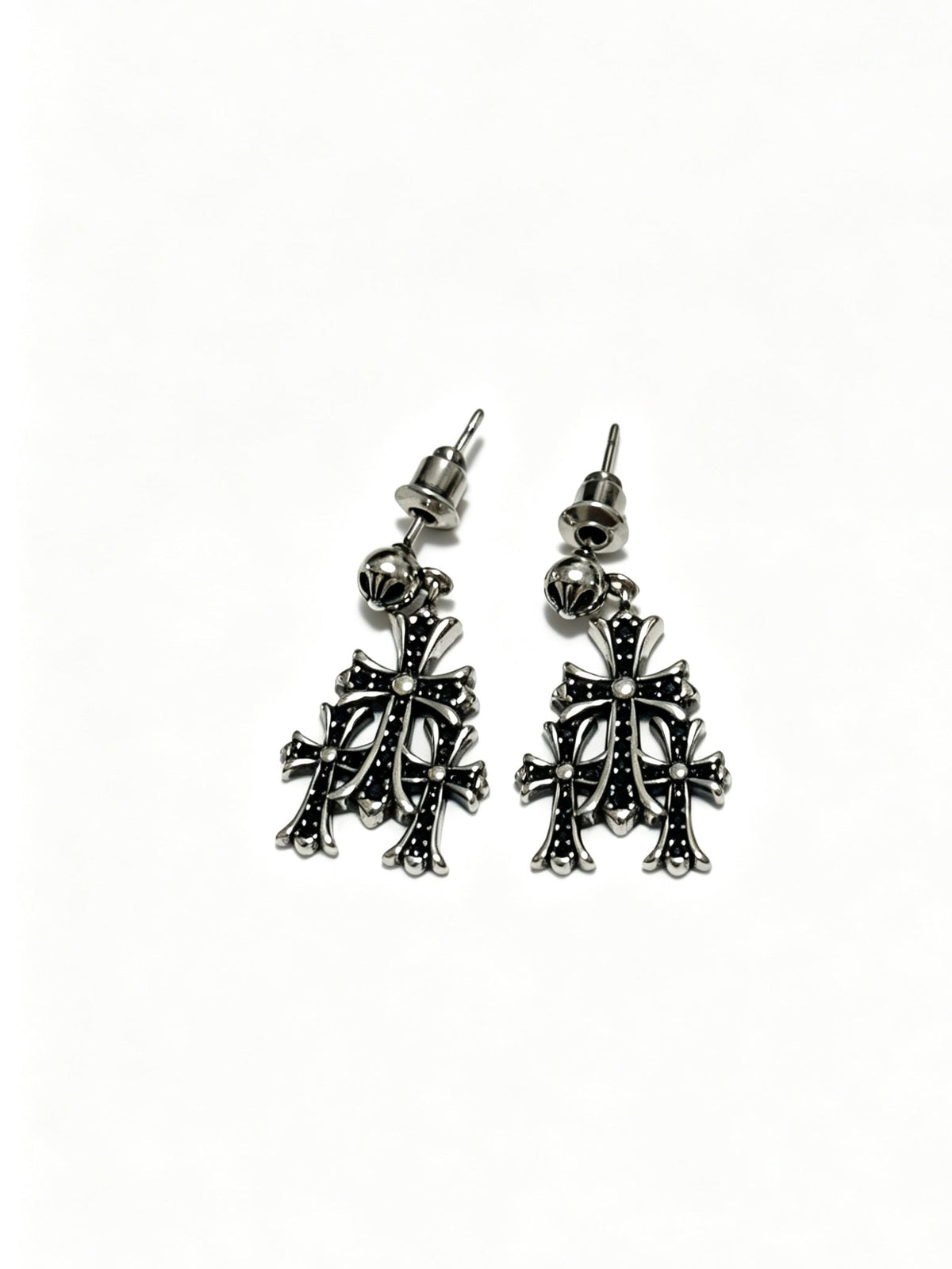 Martin Graham earrings in polished metal-tone – front product view
