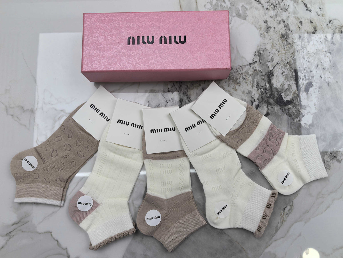 Miu Miu Modal No-Show Socks - 5-Pair Set