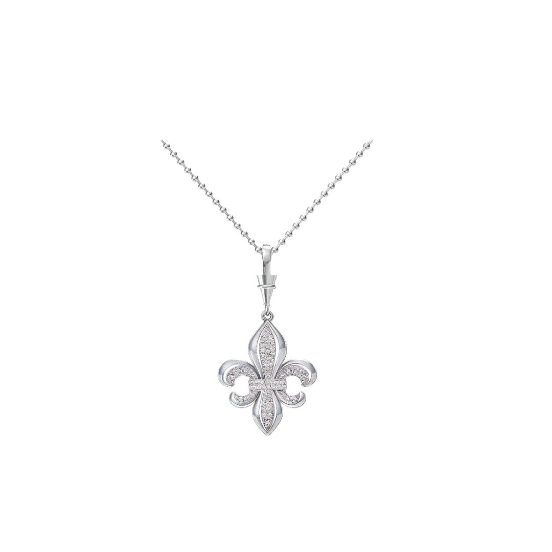 Martin Graham pendant necklace in polished metal-tone – front product view