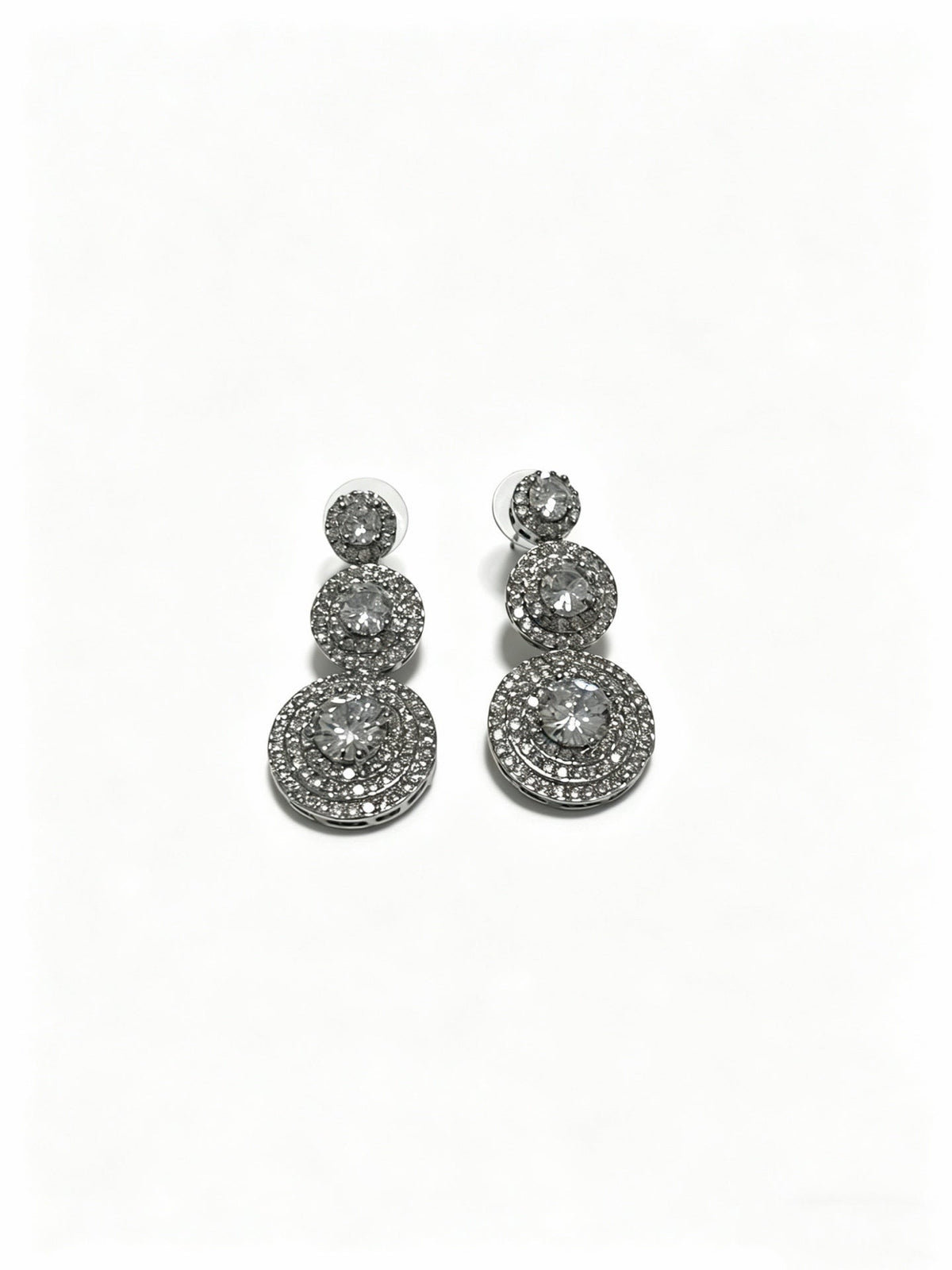 Martin Graham stud earrings in polished metal-tone – front product view